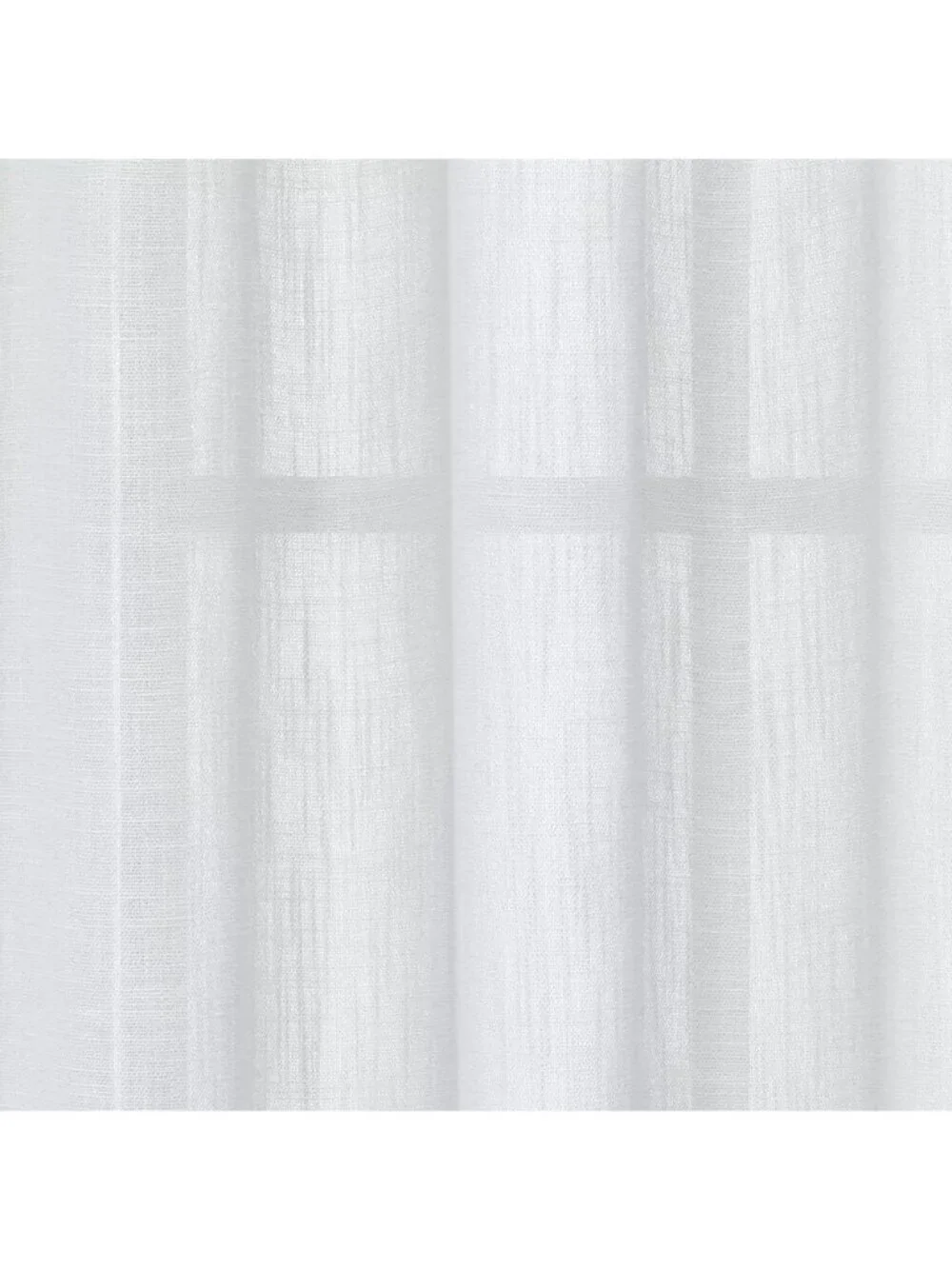 Threshold White & Brown Contrast Top Edge Sheer Single Curtain Panel 54